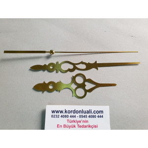 Akrep 11,8 cm Yelkovan 16,4 cm Metal Desenli Gold 100 Adet