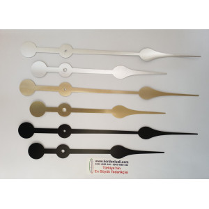 Akrep 23,5 cm Yelkovan 31 cm Metal Siyah Gümüş Veya Gold