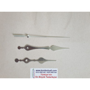 Akrep 11,5 cm Yelkovan 14,5 cm Metal Gümüş 100 Adet