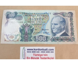 6. Emisyon 500 Lira C serisi Temiz