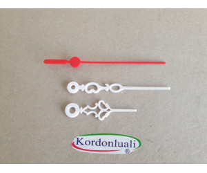 Plastik Akrep 6,5 cm Yelkovan 8,8 cm Desenli Beyaz 100 Adet