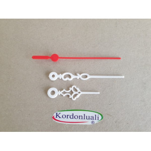 Plastik Akrep 6,5 cm Yelkovan 8,8 cm Desenli Beyaz 100 Adet