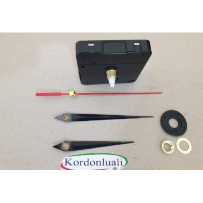 24h Saat Mekanizması Askısız Akar Şaft 15,5 mm Metal Akrep Yelkovan 24h Saat Mekanizması Askısız Akar Şaft 15,5 mm Metal Akrep Yelkovan